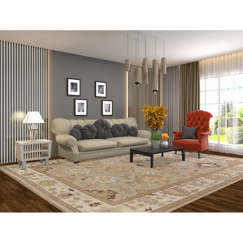 Oushak Oriental Area Rug Handmade Bedroom Wool Carpet - 9'1"x 11'11"