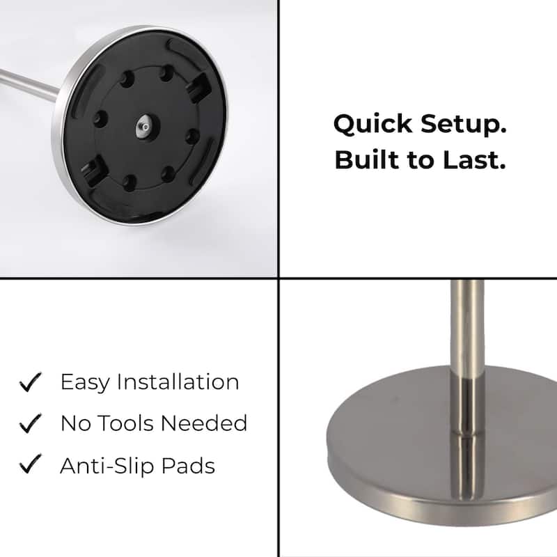 Silver Toilet Paper Holder Stand
