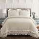 preview thumbnail 15 of 38, Silver Orchid Gerard Shabby Chic Ruffle Lace Comforter Set Neutral - Full - Queen