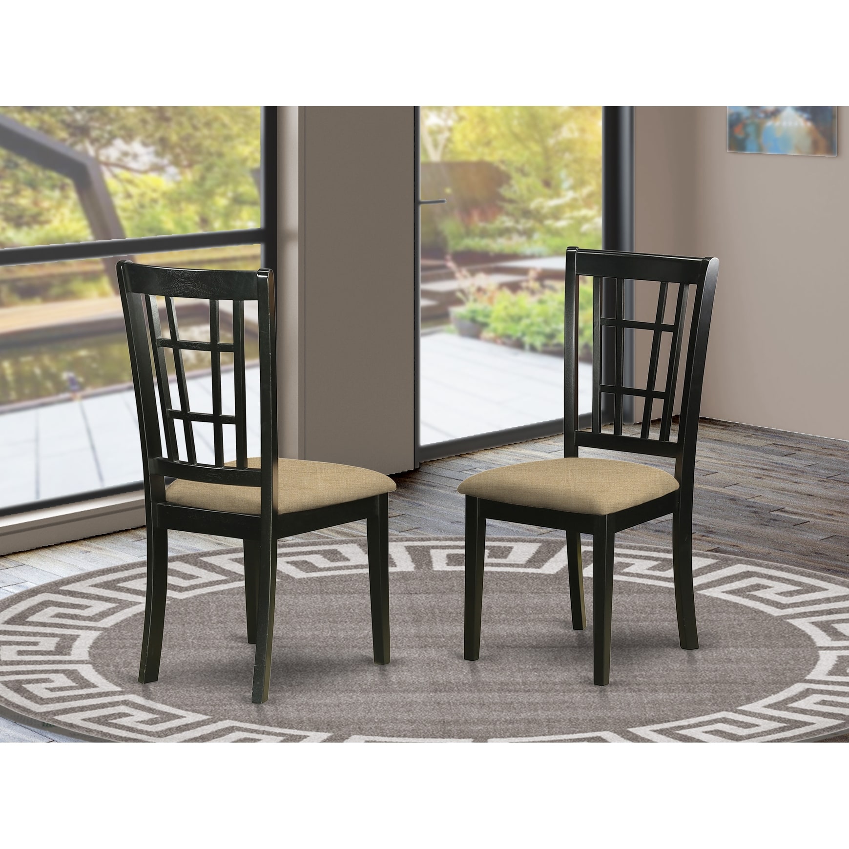 East West Furniture Nicoli Dining Room Chairs Dining Chairs, Set of 2,  Black (Chair Seat Type Options) On Sale Bed Bath  Beyond 10163461