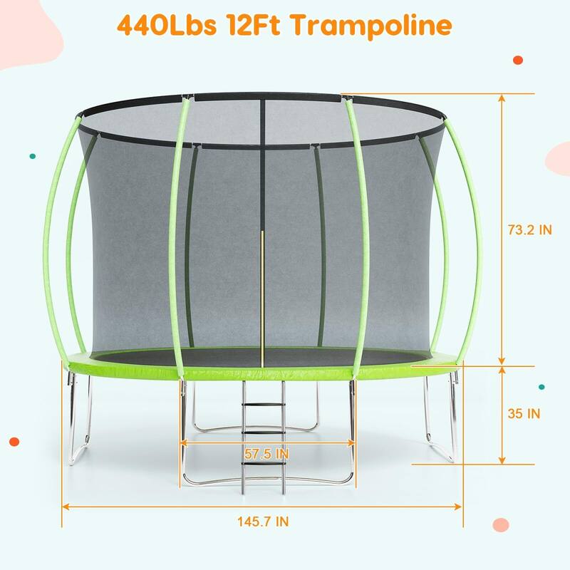 Trampoline 10FT 12FT 14FT 16FT, Trampolines for Kids & Adults