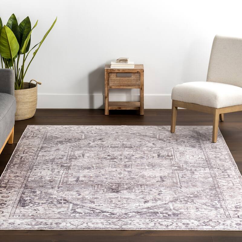 Nuloom Vita SplashGuard Vintage Medallion Machine Washable Area Rug