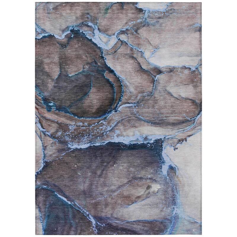 Fami Contemporary Abstract Weather Resistant Modern Chic Runner Outdoor Rug