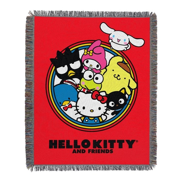 slide 2 of 5, Sanrio Hello Kitty Circle Of Fun Woven Tapestry Throw Blanket
