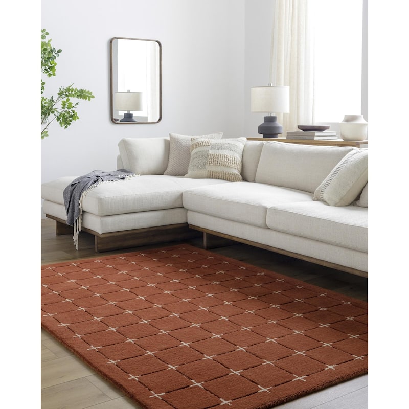 Livabliss Brook Glam Plaid Area Rug - Red - 5' x 7' 6" - Rectangle