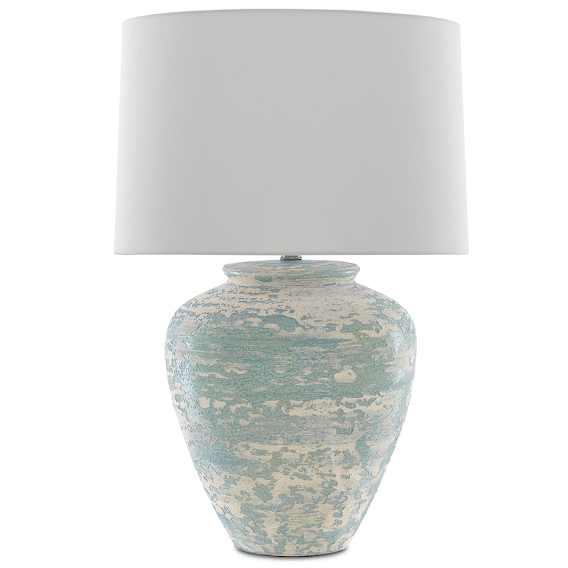 Currey & Company Mimi Aqua Table Lamp - 27.25"h x 18"dia
