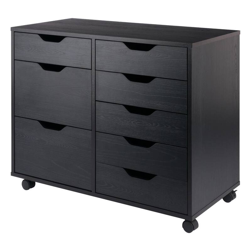 6-Drawer Storage Mobile Cabinet Set - 32" - Black