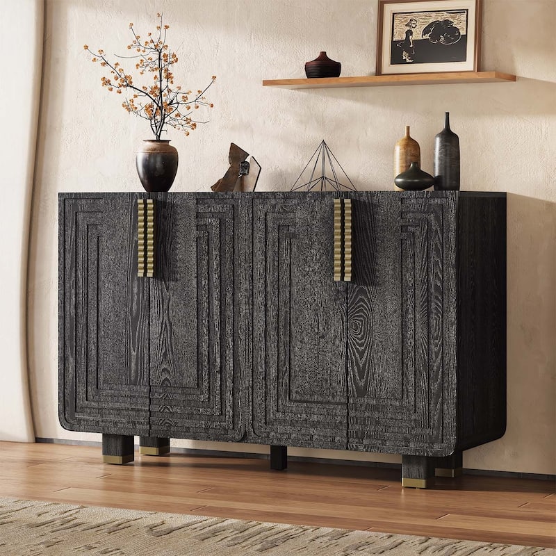 Retro Buffet Cabinet with Adjustable Shelves,for Dining,Kitchen,and Living Room