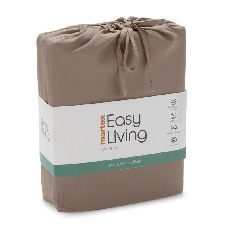 Martex Easy Living Brushed Microfiber Soft Wrinkle Resistant Sheet Set