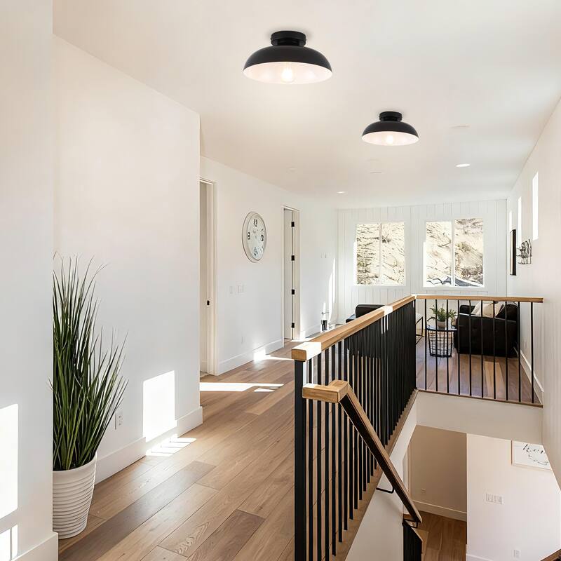 Semi Flush Mount Ceiling Light, Modern Ceiling Light Fixture for Kitchen Island Dining Room Foyer Hallway Porch Barn Loft