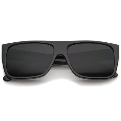 Eazy E Style Retro Flat Top Rectangle Sunglasses 57Mm Wide Temple Uv400