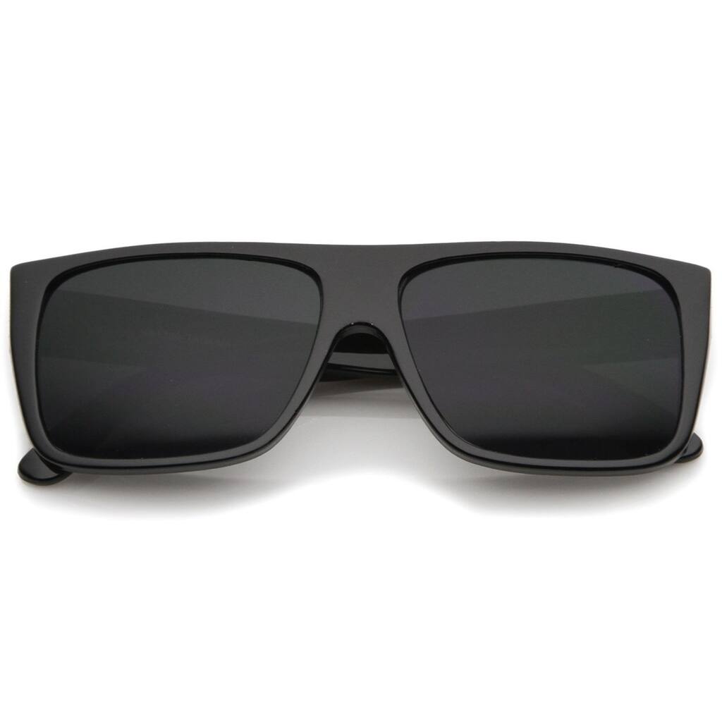 Eazy E Style Retro Flat Top Rectangle Sunglasses 57Mm Wide Temple Uv400