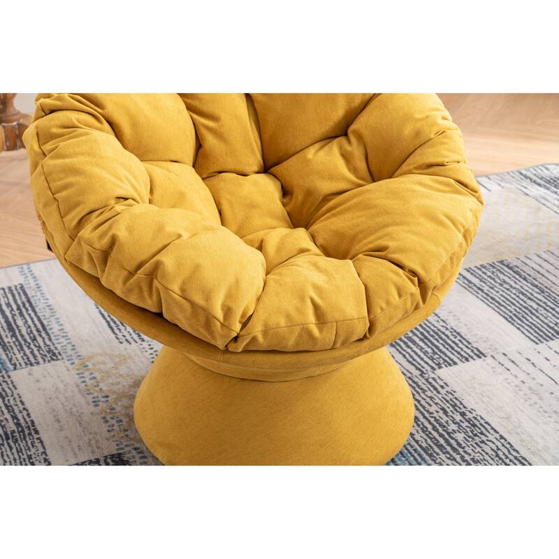 Oversized Swivel Accent Chair, 360-Degree Swivel Barrel Chair, Papasan Chair for Living Room and Bedroom Comfort