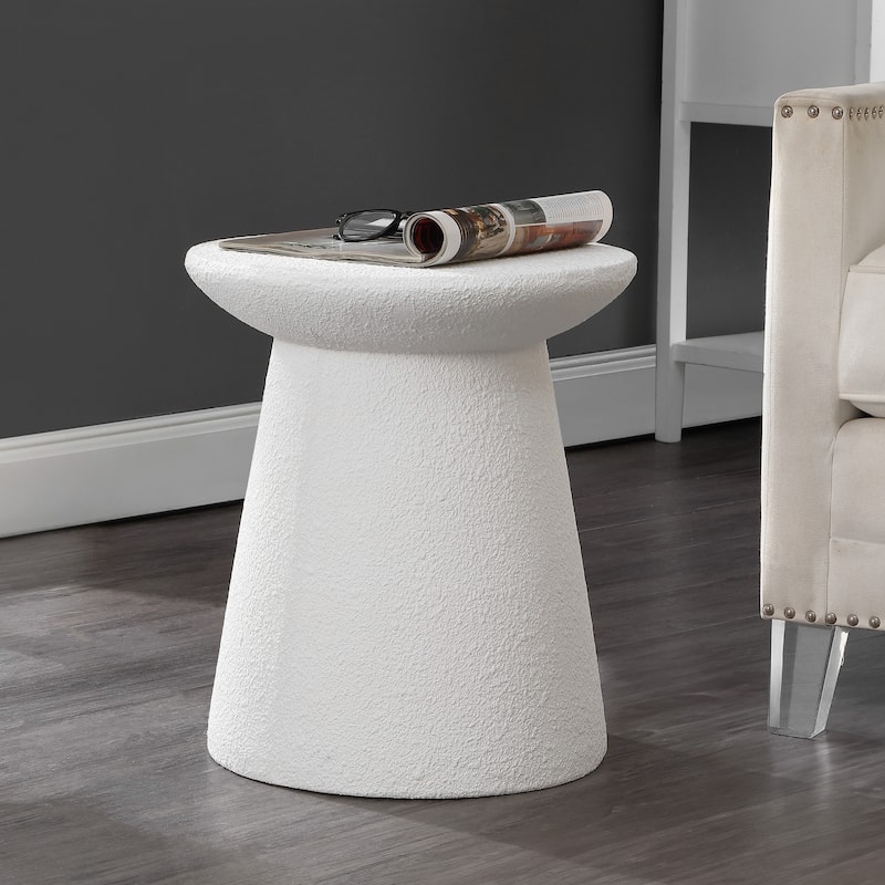 Brady 18" Minimalist Modern Drum Accent Table Pedestal, by JONATHAN Y
