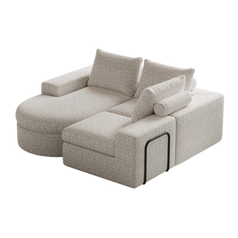 99" L-Shaped Chenille Sectional - 3-Piece Modular Cloud Sofa with Chaise, No Assembly Required