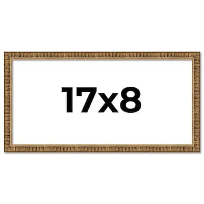 17x8 Frame Black Real Wood Picture Frame Kingsley Gold Distressed Photo Frame with UV Acrylic Foam Board Backing &