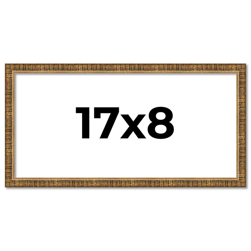 17x8 Frame Gold Solid Wood Picture Frame - Complete Modern Photo Frame