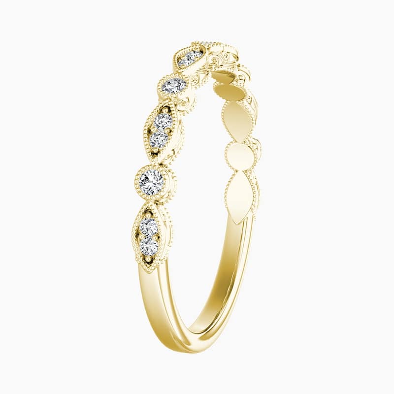 Auriya 14k Gold Lab Grown Diamond Vintage Milgrain Multi Shape Ring 0.12 ct. tw. (F-G, VS)