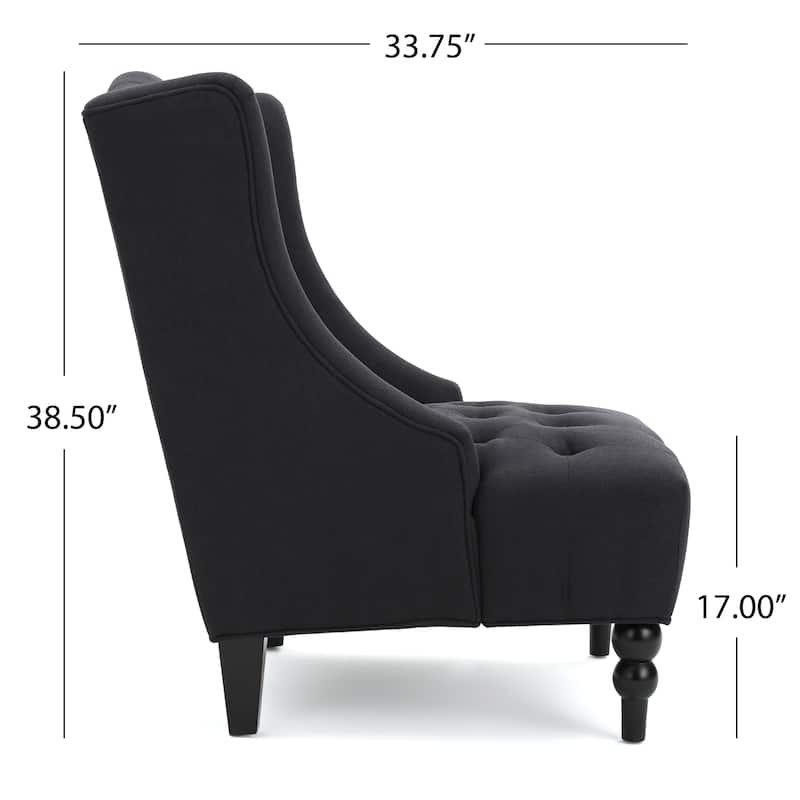 27.5" High Back Button Tufted Club Chair
