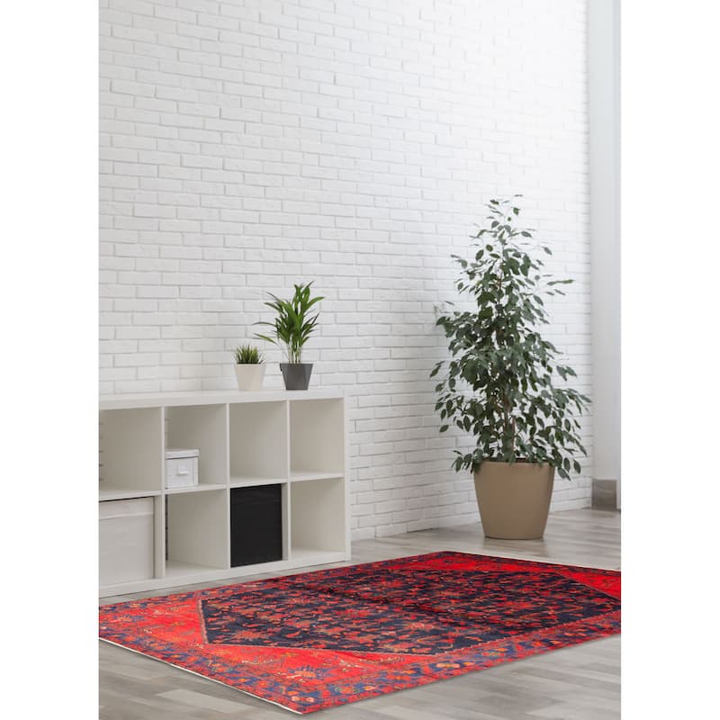 ECARPETGALLERY Hand-knotted Andelz Navy Wool Rug - 4'7 x 7'3