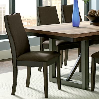 Mid-Century Modern Wood and Fabric Design Dining Chairs (Set of 2)
