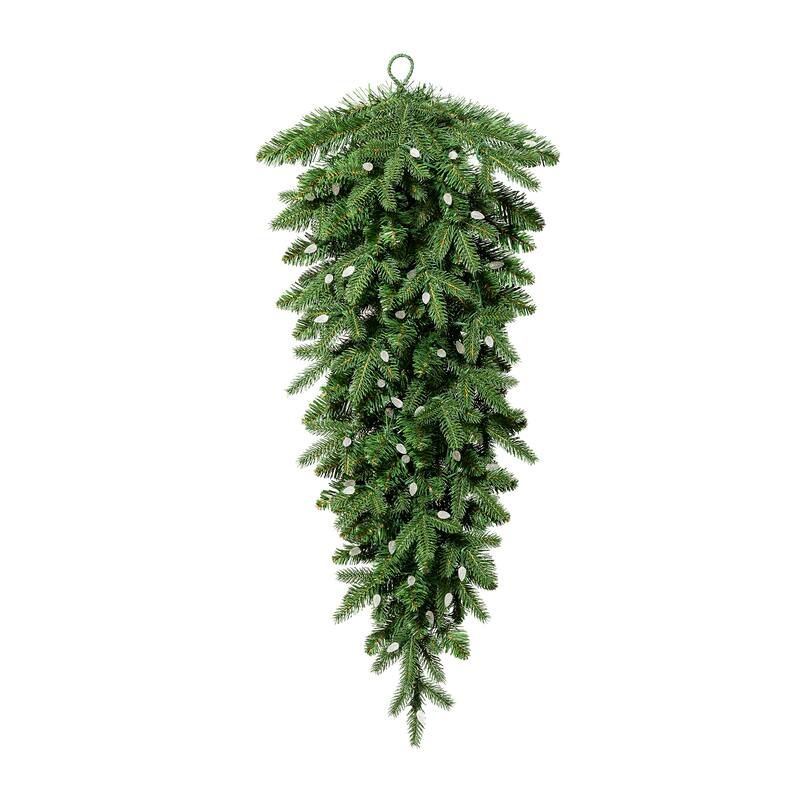Glitzhome 9ft Christmas Garlands & 3ft Teardrop With Strawberry LED Lights