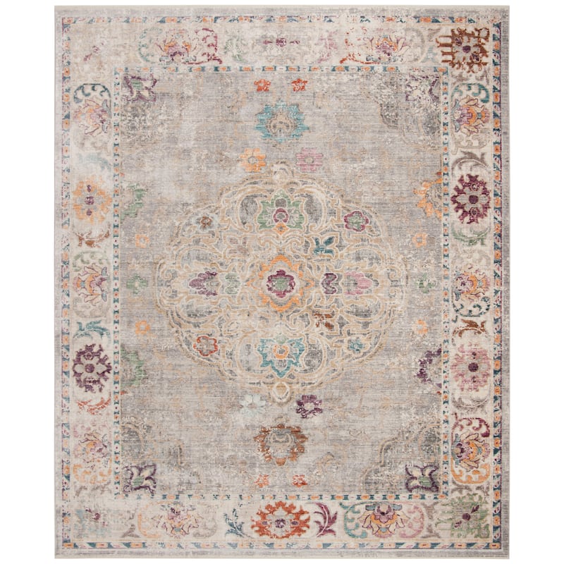 SAFAVIEH Illusion Salma Vintage Boho Oriental Viscose Rug with Fringe