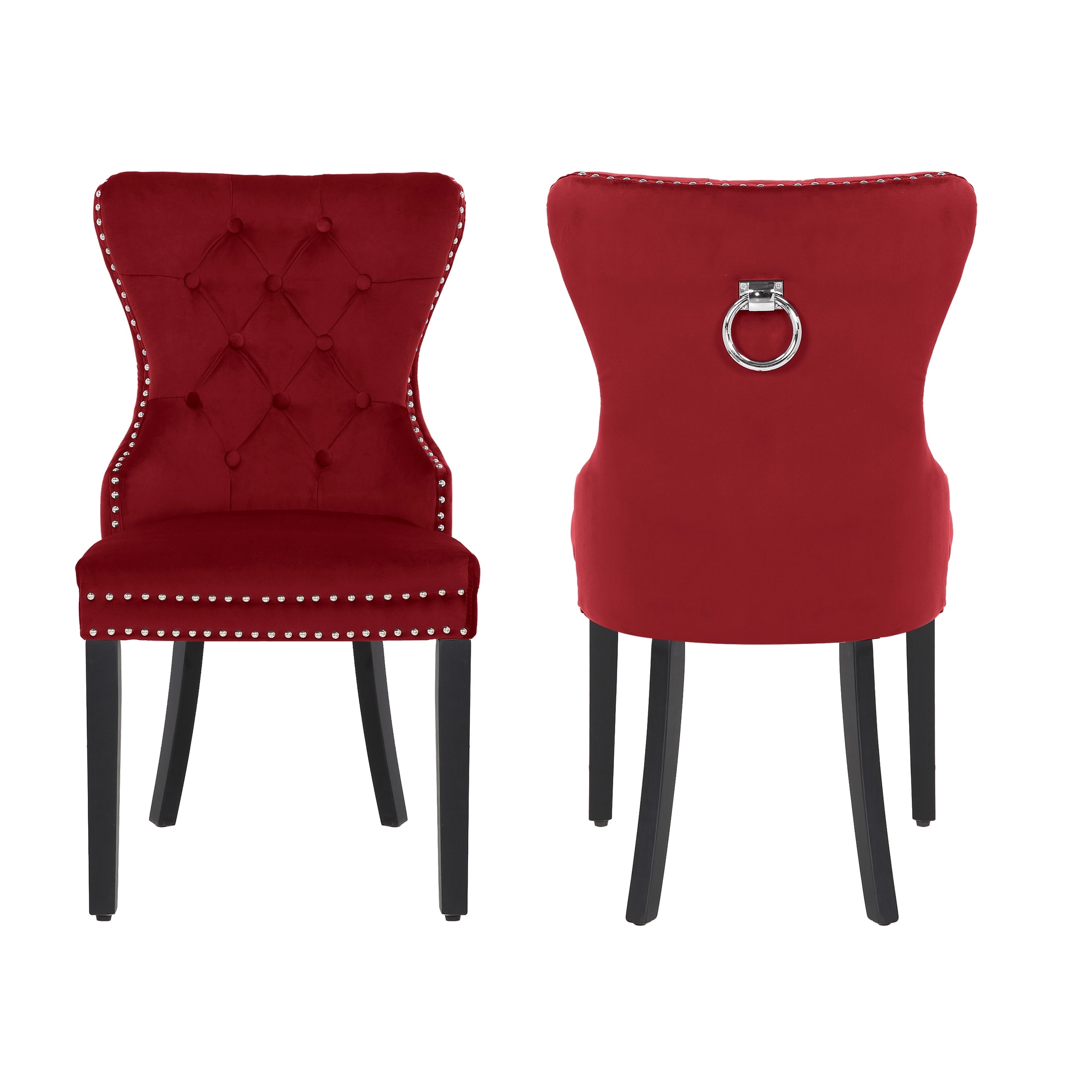 Grandview Tufted Upholstered Dining Chair Set of 2 with Nailhead