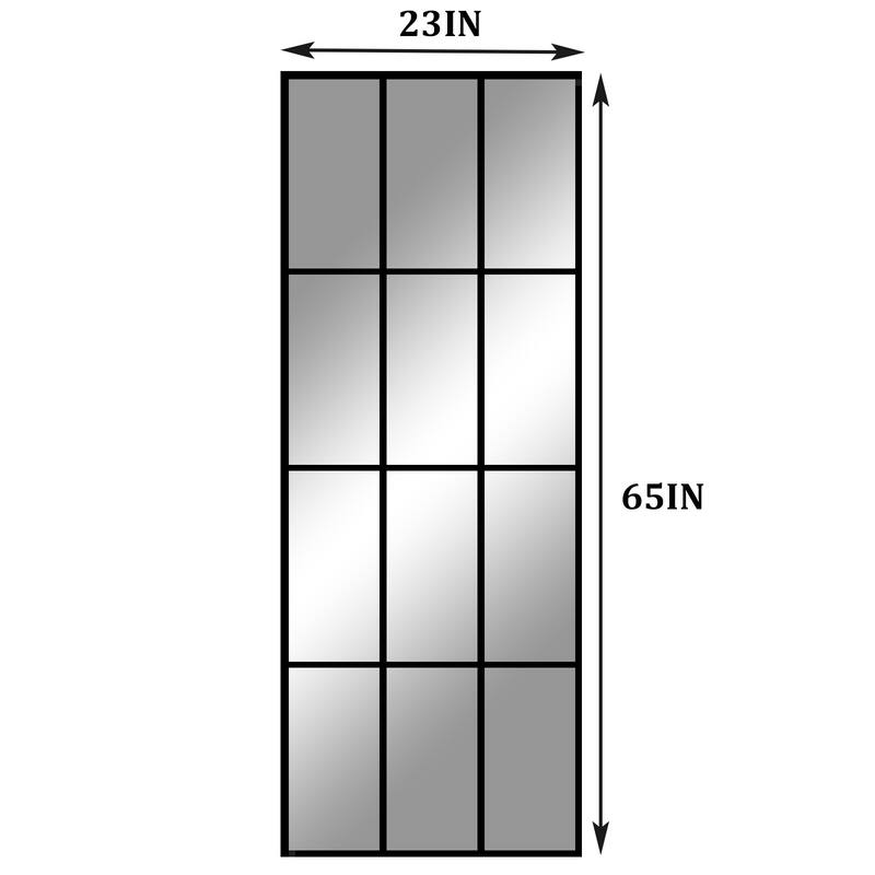 Full Length Mirror 23"x65" Window Frame Decorative Mirror for Wall Decor