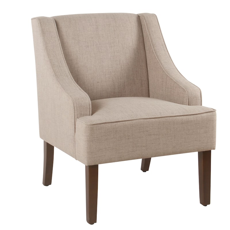 Porch & Den Lyric Tan Swoop Arm Accent Chair