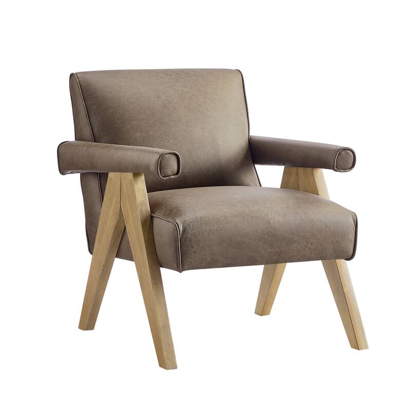 Nelson Modern Vegan Leather Arm Chair by Greyson Living - Espresso