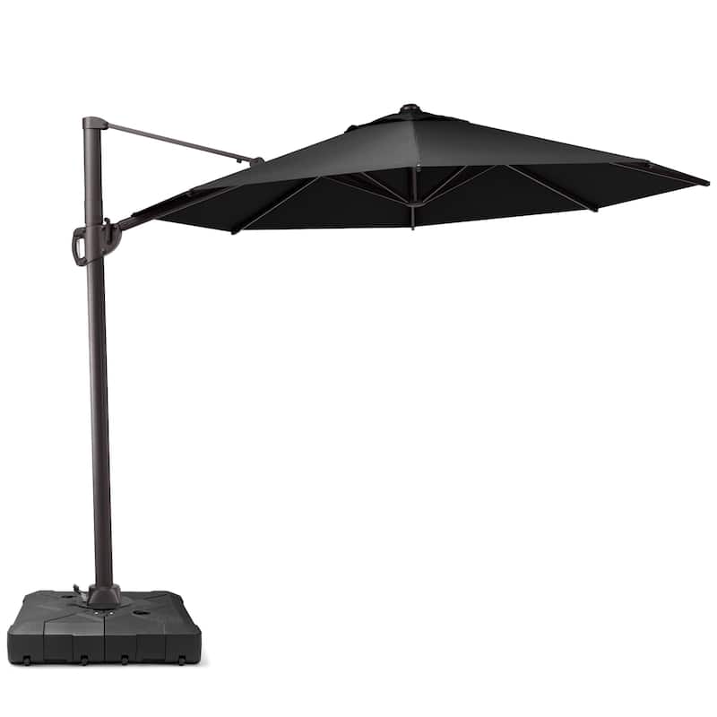 10ft Patio Cantilever Umbrella Adjustable Offset Umbrella with Weighted Base