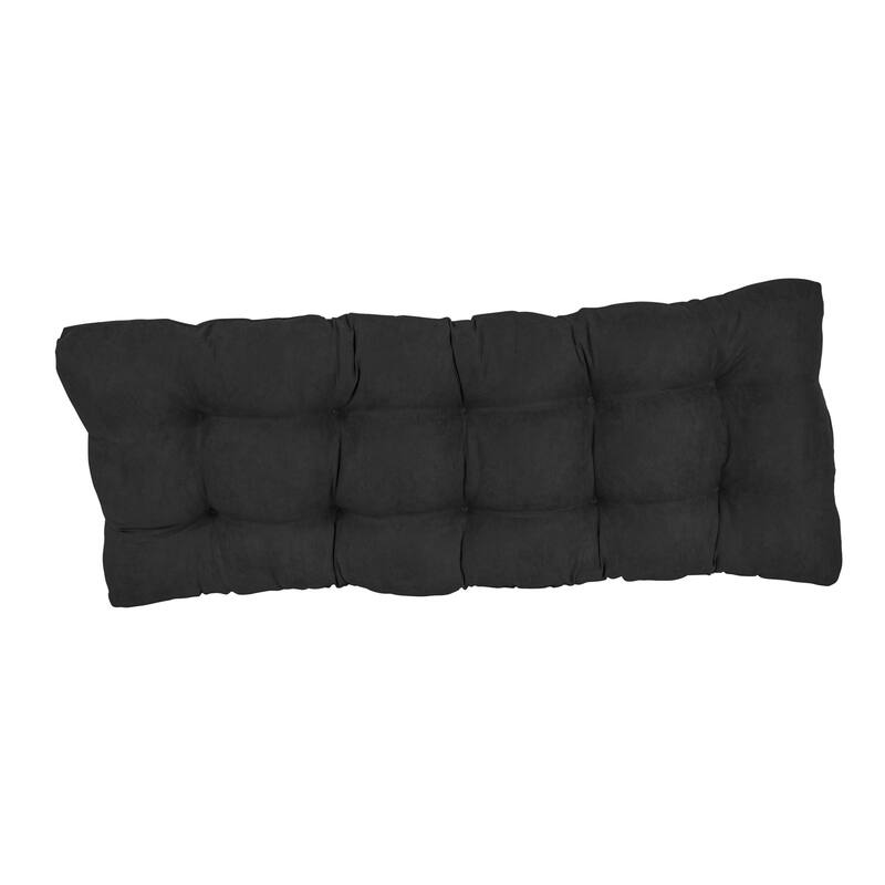 Solid Microsuede Tufted Indoor Bench Cushion (Multiple widths from 42 to 60 inch)