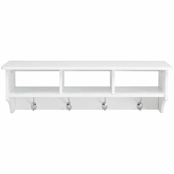 Shop Gymax 31 5 L Hallway Coat Rack Storage Shelf Wall Mount