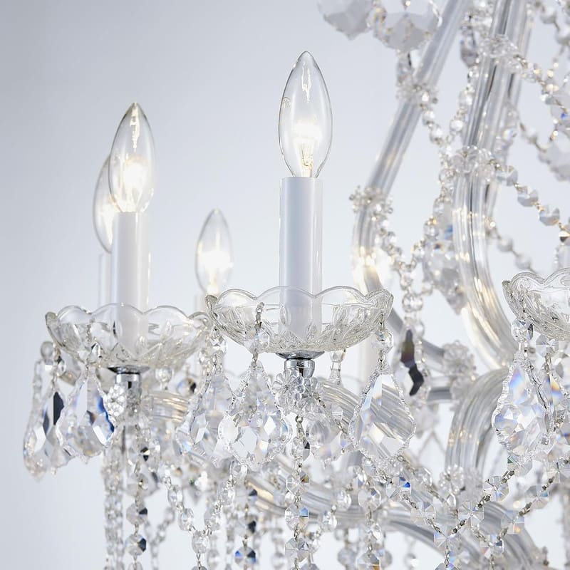 KAYLA Large Crystal Chandelier-24-Light Chandelier Light Fixture Modern Maria Theresa Crystal Chandeliers