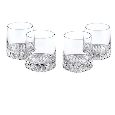Park Avenue European Mouth Blown Whiskey Set 4 Pc Rocks or DOF Set