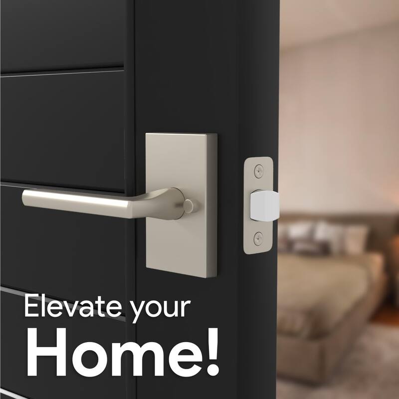 Mega Handles - GLAMOR Flat Privacy Door Lever - Interior Locking Handle for Hallway, Closet and Bathroom I Keyless Door Lock