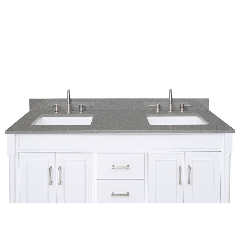 Avanity Quartz Vanity Top with Rectangular Undermount Sinks