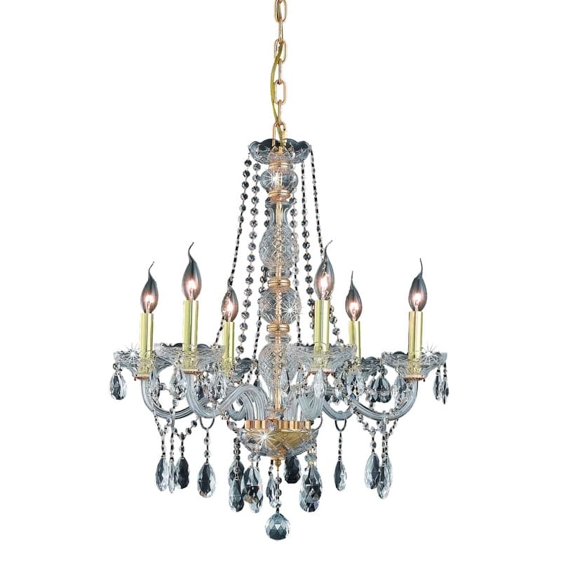 Fleur Illumination Collection Chandelier D:24in H:28in Lt:6 Gold Finish