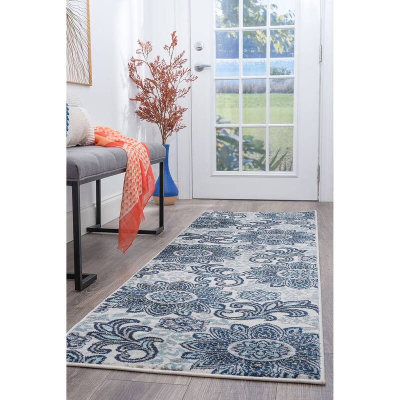 Jade Bohemian & Eclectic Floral Indoor Area Rug