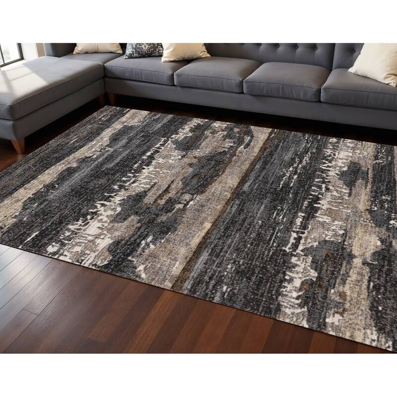 HomeRoots Abstract Modern Rectangle Area Rug - 8' X 11' - 8' X 11'