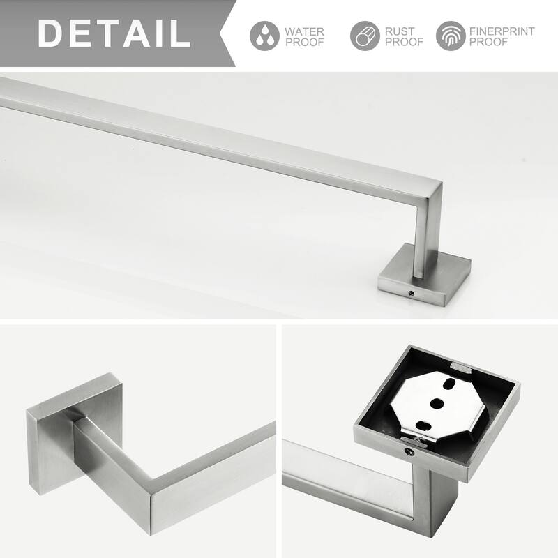 WOWOW Stainless Steel 4-Piece Bathroom Hardware Set (Includes Installation Accessories)