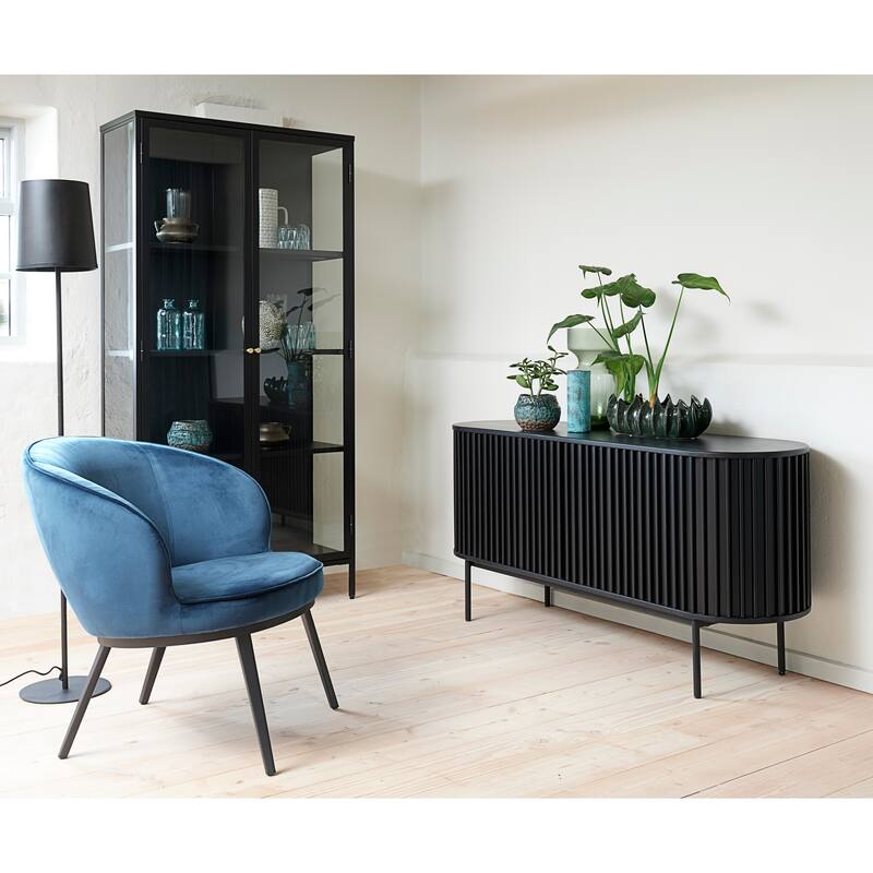 Rye Studio Cairyn Modern Glass and Metal Cabinet