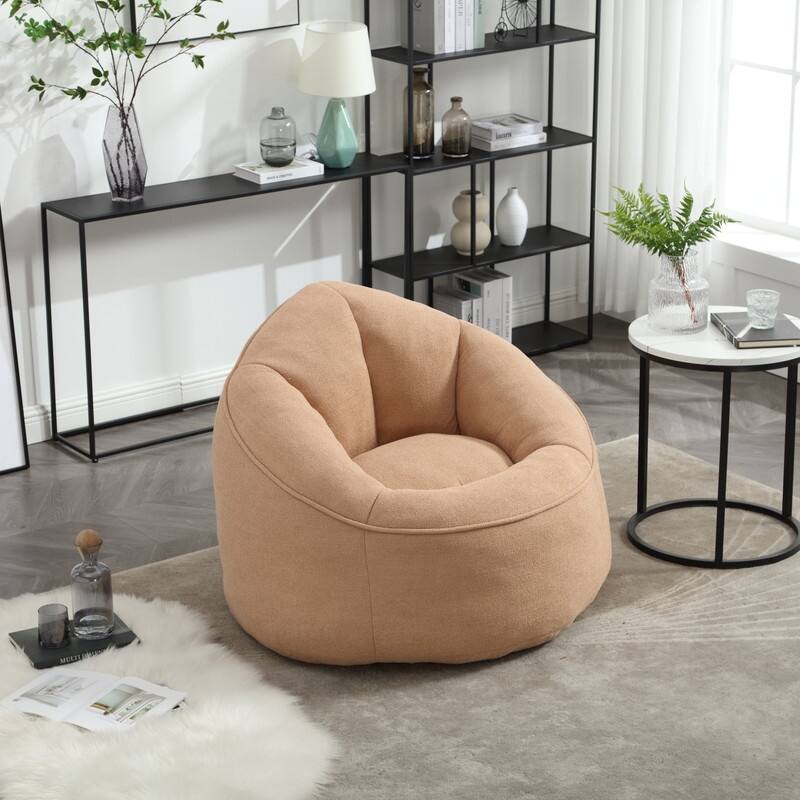 Compressed Foam Bean Bag Chair with Footrest - Plush Lounger for Modern Living Spaces