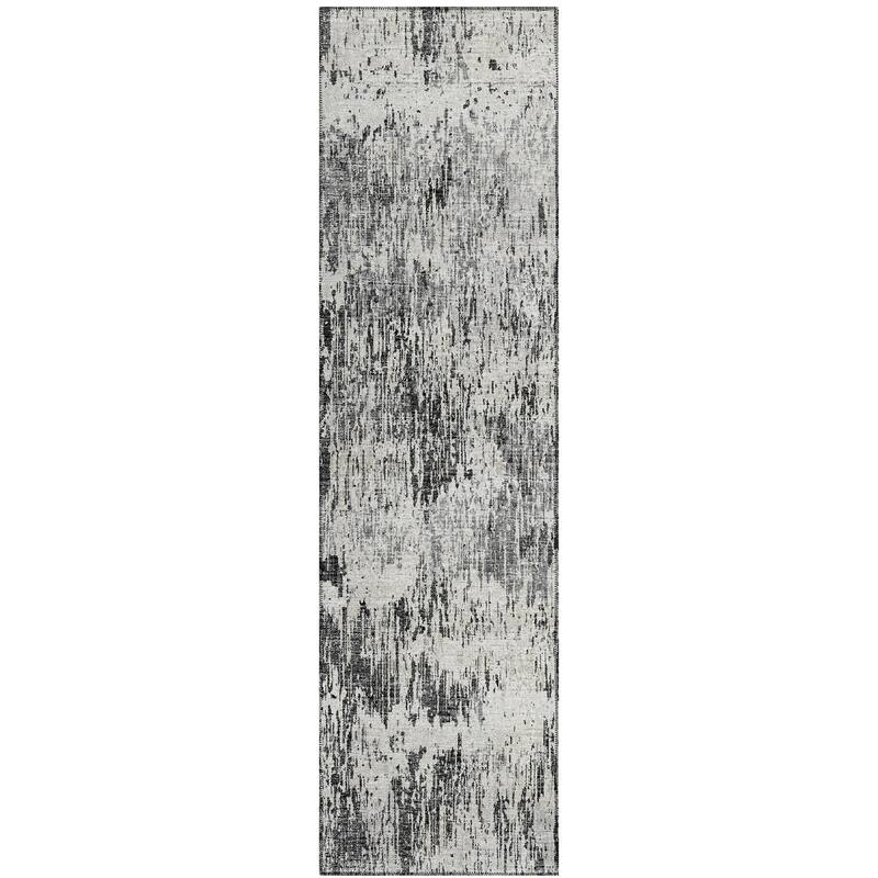 Indoor/ Outdoor Accord Modern Brushstrokes Polyester Washable Rug New