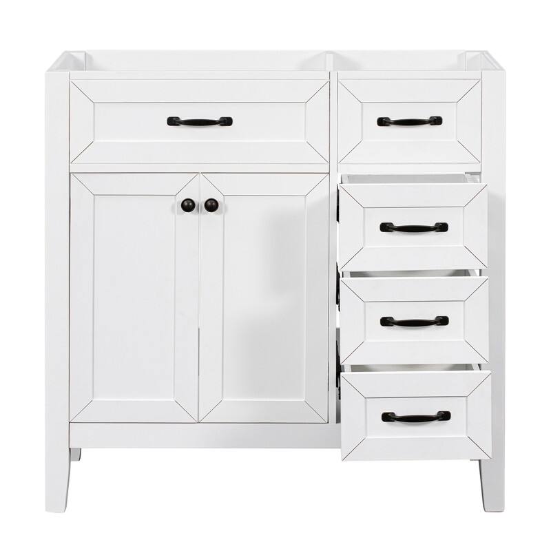 36" Bathroom Vanity without Sink, Cabinet Base Only, Bathroom Cabinet with Drawers, Solid Frame and MDF Board