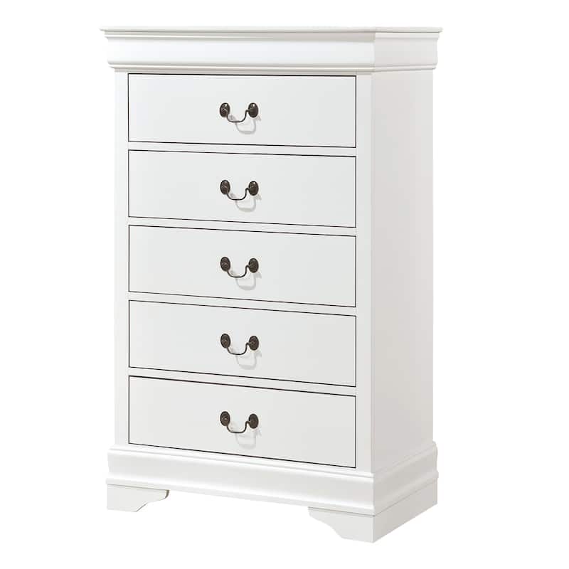 Fy Three Piece Full Size Bedroom Set, Modern Brass Metal Handles, Classic White