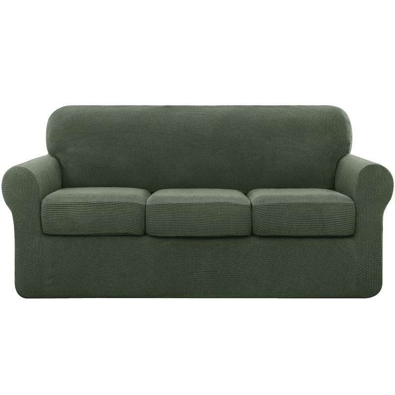 Subrtex Stretch Sofa Slipcover Cover with 3 Separate Cushion Cover - Olive Drab