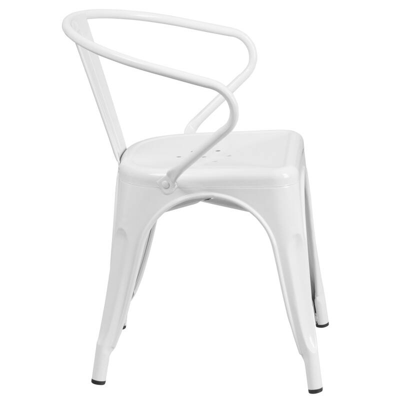 4 Pack Metal Indoor-Outdoor Chair with Arms