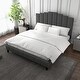 preview thumbnail 43 of 55, Tufted Upholstered Platform Bed with Sturdy Center Legs and Elegant Headboard for Bedroom by HULALA HOME